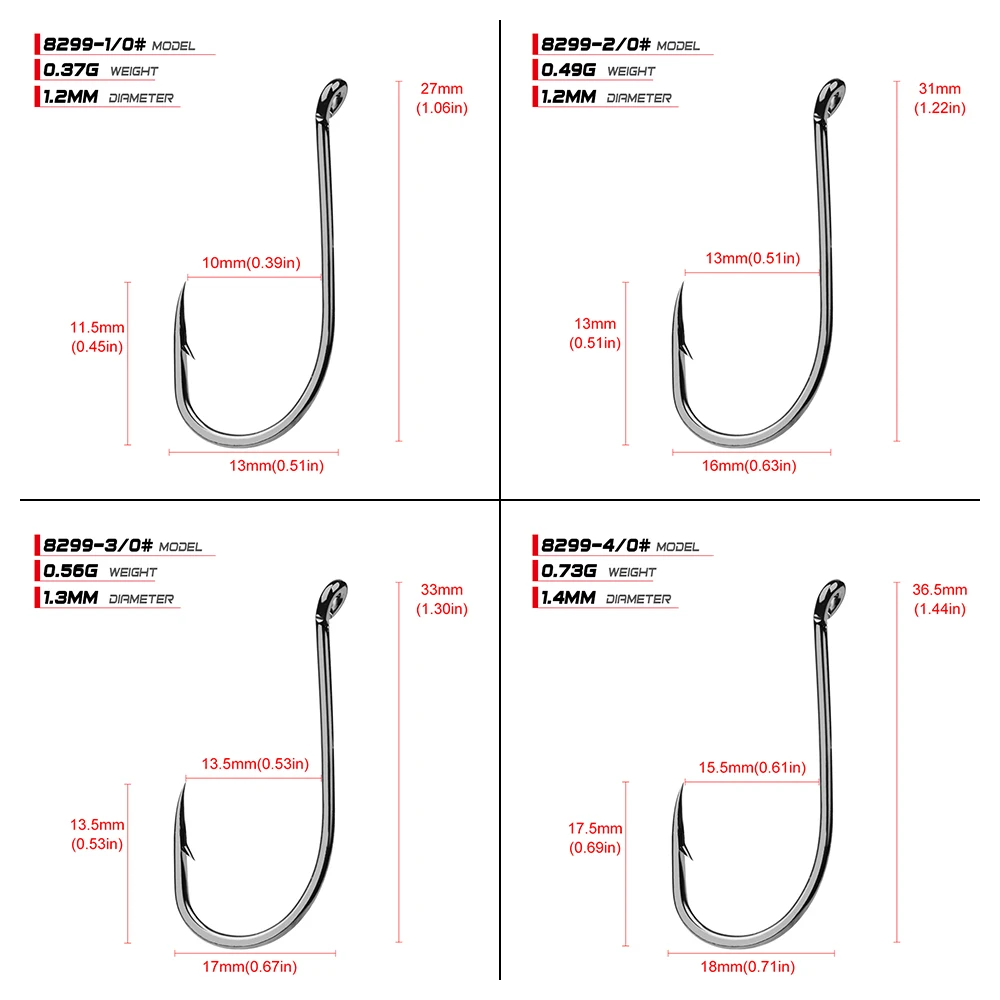 100 шт. рыболовный крючок 8299 серия Осьминог HC-72A из высокоуглеродистой стали рыболовный крючок морской окунь 8299-1/0-7/0# крючок