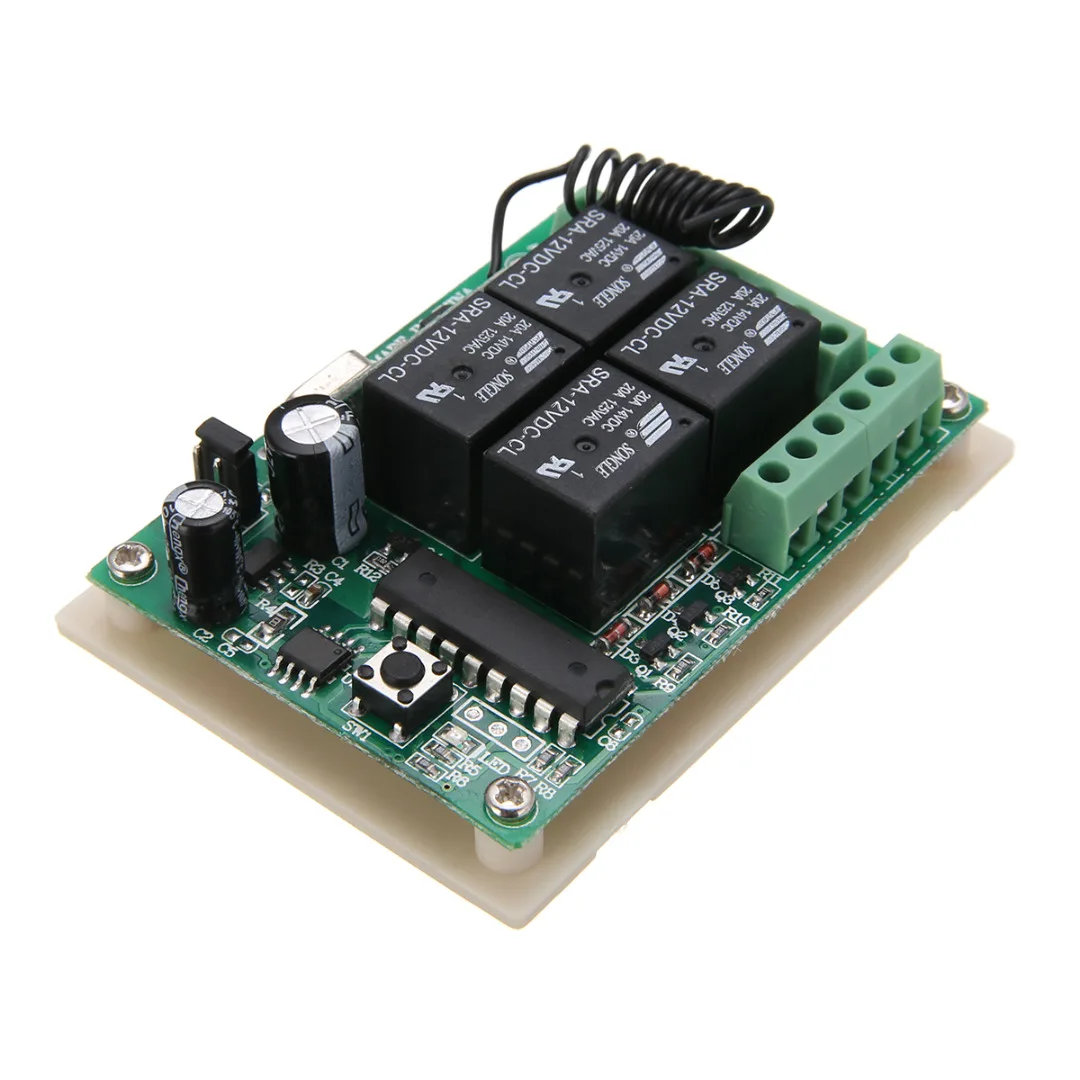 For Car 4pcs HCS301 433MHz Rolling Code Remote Control+12V Wireless Relay Receiver Mayitr