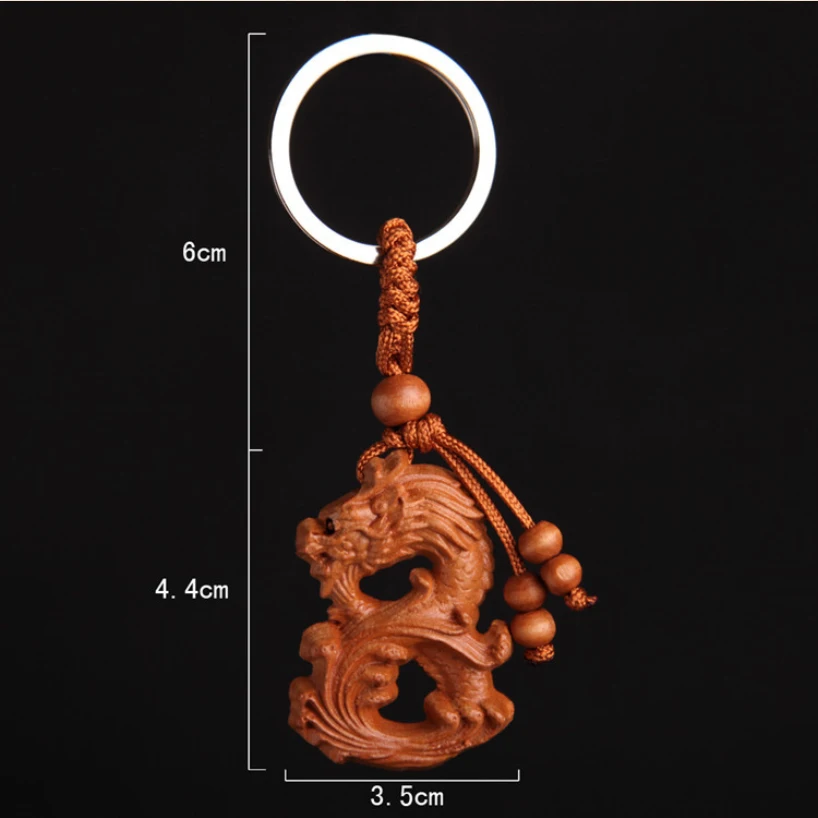 

new fashion hollow out Three-dimensional carving dragon keychain key ring for men women jewelry lucky dragon key chains