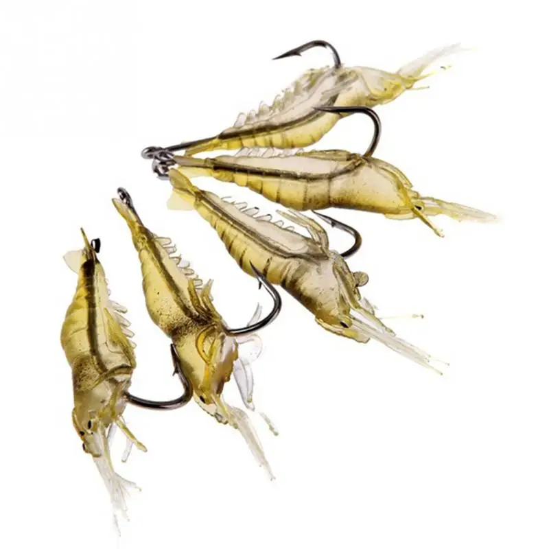 

4cm 5pcs Luminous Soft Lures ISCA Artificial Shrimp Lures/Hooks Wlures Soft Baits Soft Fishing Lures Fishing Baits