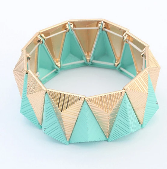 

New Style Fashion European Style 4Color Vintage Triangle Geometry Retro Elastic Bangles B1171
