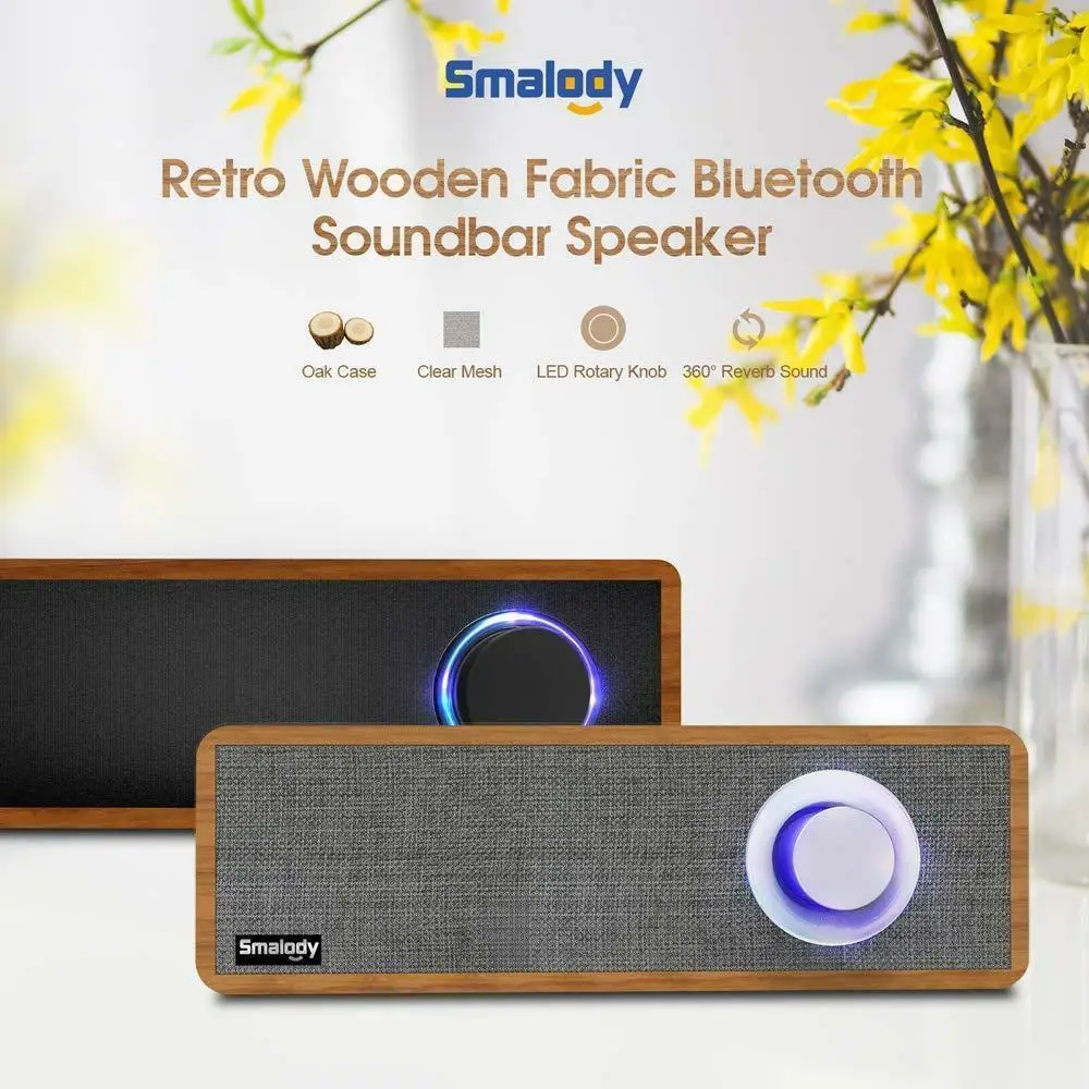Hifi Smalody Portable Wooden Wireless Speaker Bluetooth 4.2 PC 2.1 Stereo Mini Subwoofer Soundbar MP3 Music Loudspeaker | Электроника
