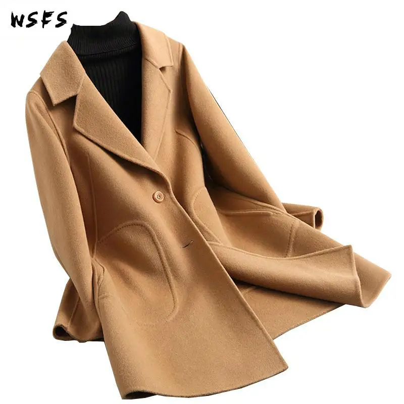 Buy Winter Women Coat Navy Wine Red Long Sheep Wool