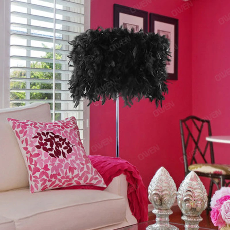

feather floor lamp different color shade for indoor decoration