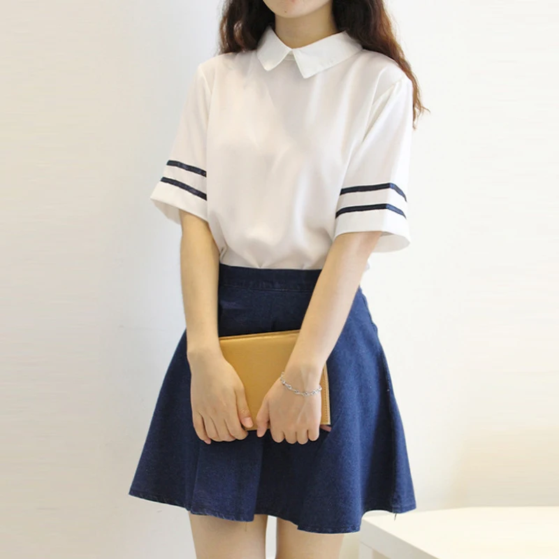 

2PCS Japanese Korean School Uniform British Navy Style Sailor Suit JK Uniform Student Wear Cosplay College Outfits Sets C23152AD