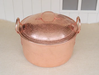 

Handmade Pure Copper Big Pot with Lid High Grade Stew Pot Thick Gift
