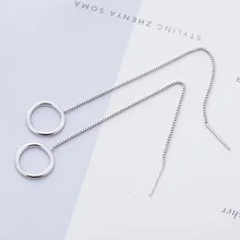 DreamySky czysta długa koło srebrne kolczyki w kolorze dla kobiet biżuteria ślubna Brincos Pendientes Drop Shipping