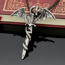 Горячее предложение, мужское Ожерелье «меч» летающего дракона, Ретро стиль гладиатор, титановая стальная подвеска, сувенир, подарок, подарок, украшение