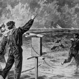 Lifeguards  Ladies  & Other Seashore Perils   1877  Artist Unknown Poster Print (18 x 24)