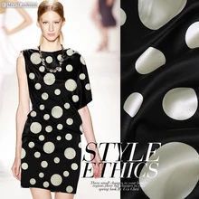 SP440 чистый шелк/горошек/шелковая ткань тутового шелка эластичный Шармез шелк 93%, спандекс 7%/ширина 1.18yd толщина 19 мм