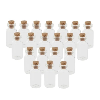

20x Mini Refillable Glass Bottles Jar Canning for Creams Coffee Tea Medicine