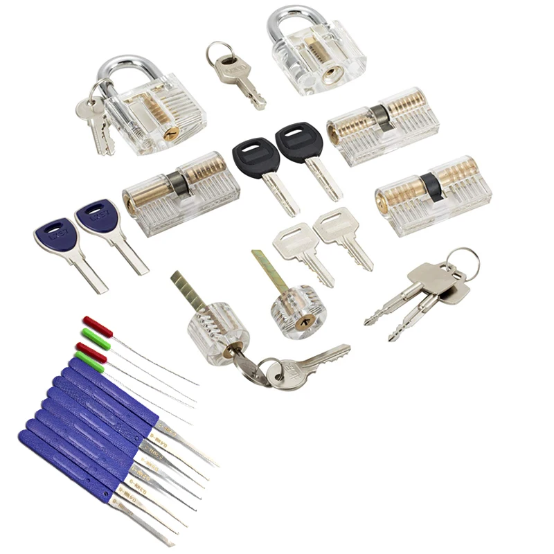 

Xinrui 7-type/lot Lock Set With Tension Wrench Tool kit, Practice Lock Pick Set for Locksmith,Broken Key Extractor Tool