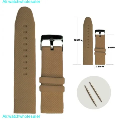 26mm Chocolate Brown Silicone Jelly Rubber Unisex Watch Band Straps WB1062Z26JB