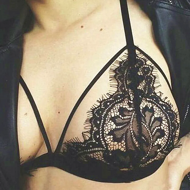 Новое модное женское кружевное нижнее белье Bralette бюстгальтер ультра тонкий
