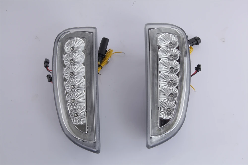 2 шт. днем ходовые огни противотуманных фар DRL для Porsche Cayenne я 957 9 PA 2006 2007 2008 2009 2010 светодио дный поворотники позиции свет