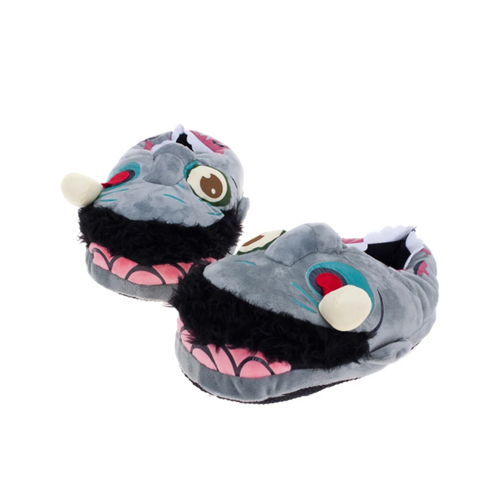 YJSFG HOUSE Halloween Plush Zombie Slippers Funny Ravenous Zombie Home
