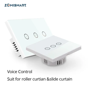 

EU US Alexa Google Home Smart Curtain Switch For Roller Curtain Slide Curtain Wifi Touch Voice and Phone Control Home Automation