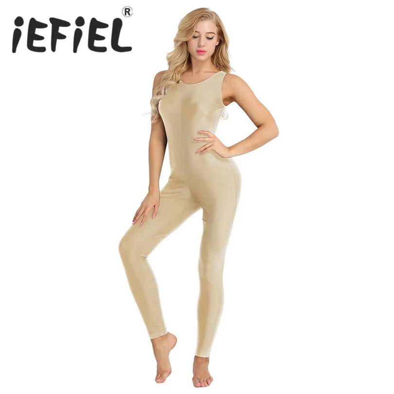 IEFiEL, Модный женский комбинезон для взрослых, без рукавов, эластичный, на бретелях, для йоги, танцев, трико, боди, комбинезон для балета, костюмы для гимнастики