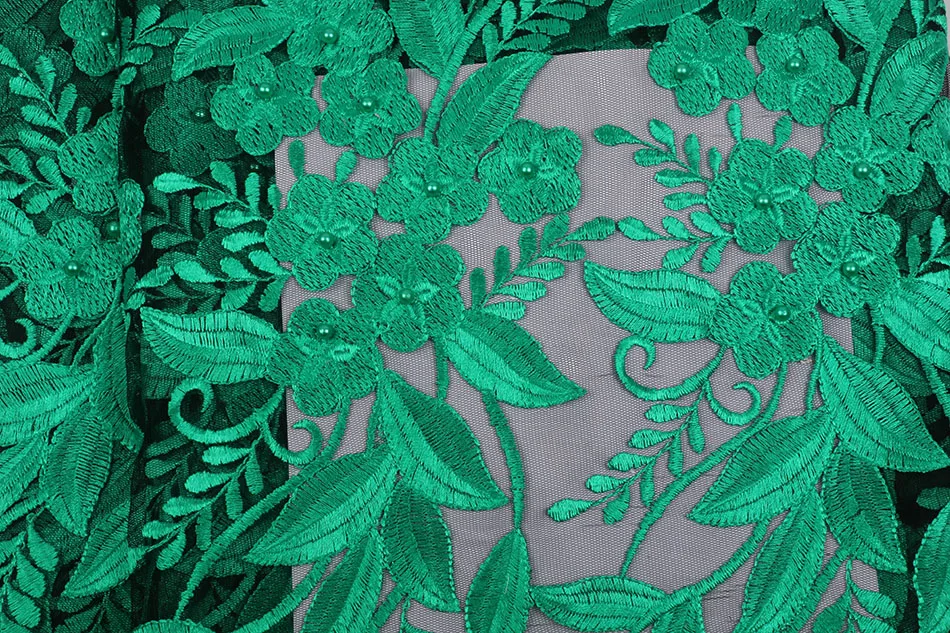 Африканская Сетка кружевная ткань с бисером Последняя зеленая сетка с кружевом ткань высокое качество нигерийский Тюль кружевная ткань для платья APW2289B