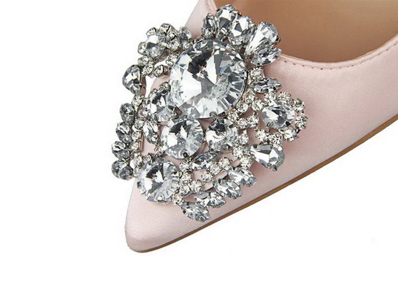 Г. Весенне-осенние женские туфли-лодочки элегантные шелковые атласные туфли на высоком каблуке со стразами пикантные тонкие туфли с острым носком 7 цветов, размер 34-39