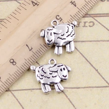 10 pçs encantos cordeiro de ovelha 18x16mm tibetano bronze prata cor pingentes antigo jóias fazendo diy artesanal ofício
