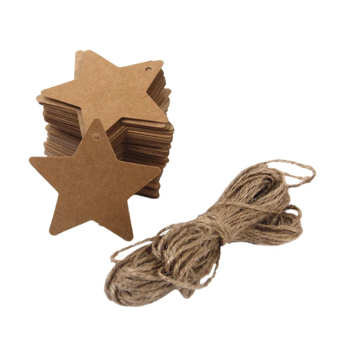 DIY blank Card star shape Stickers 100 Pieces Brown DIY blank Card star shape Stickers 100 Pieces Brown