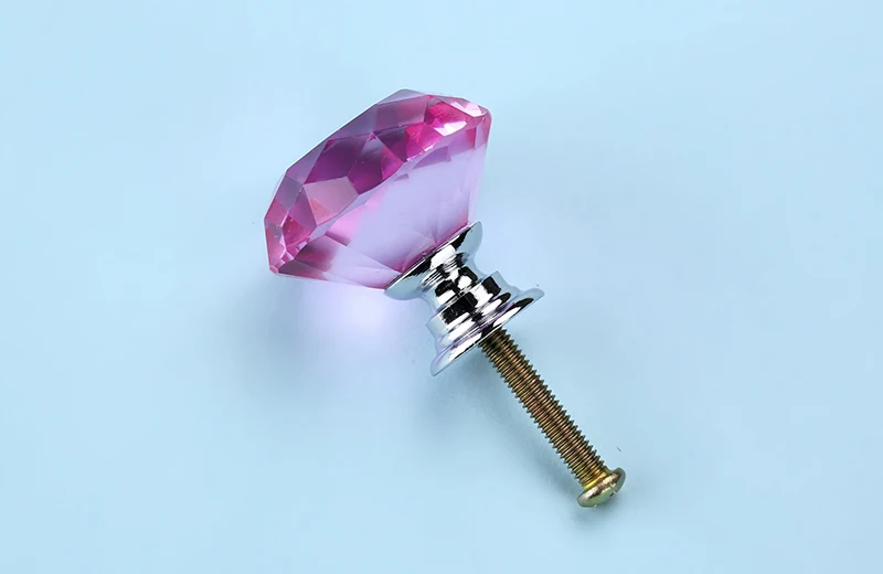 Diamond Shape Crystal Glass Cabinet Knobs and Handles  (4)