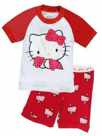 Г. летние детские пижамы комплект для девочек, детский жилет+ короткие штаны Модная хлопковая одежда для детей Ночная Пижама для сна, комплекты, FRT666 - Цвет: color at picture