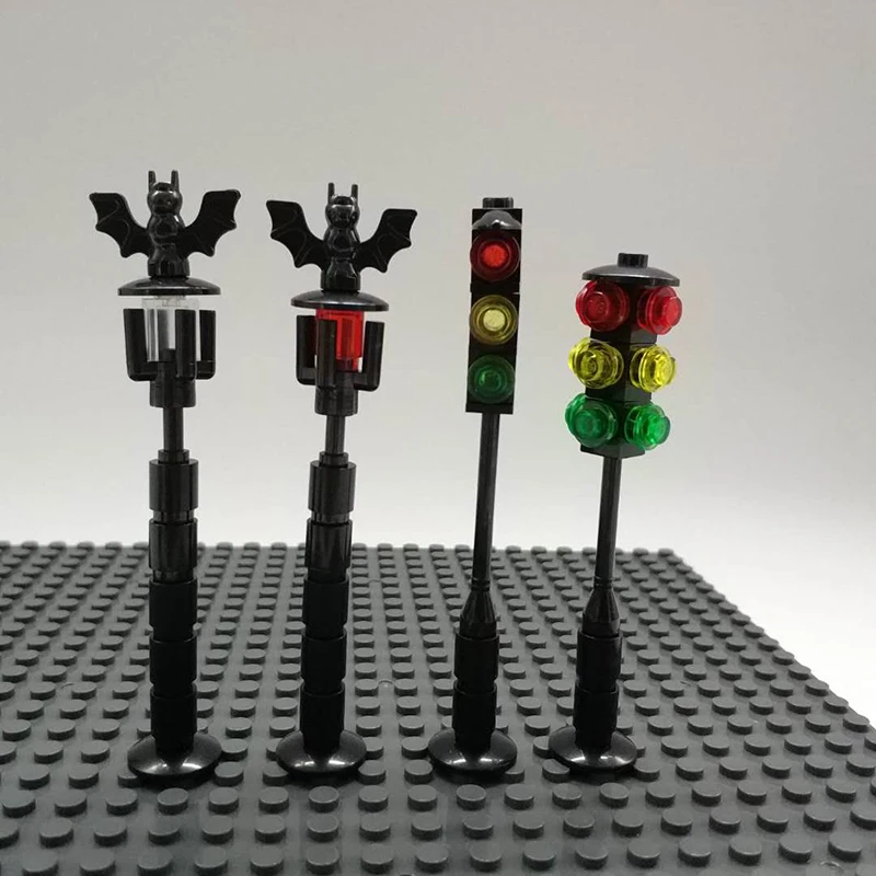 Halloween Bat Vintage Street Light Blocks City Traffic Light font b Building b font font b