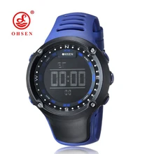 OHSEN Мода Синий Черный Будильник водостойкий 5bar Спорт на открытом воздухе наручные часы мужские резиновые мужские s цифровые часы montre homme Relogio