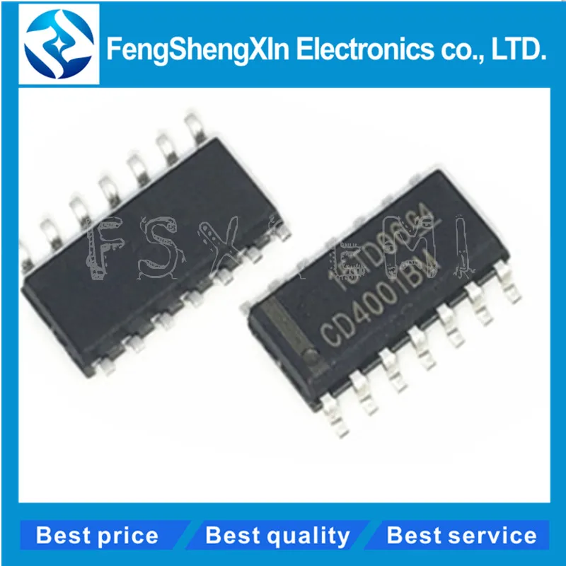 20pcs/lot CD4001BM HEF4001BT Quadruple 2-input NOR gate IC SOP-14 | Электронные компоненты и принадлежности