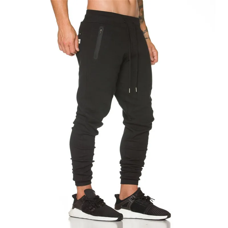 Мужские повседневные хлопковые спортивные штаны для бега, бодибилдинга, дышащие эластичные тренировочные брюки для тренировок