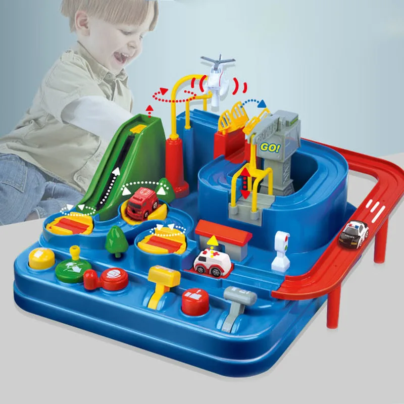 

Children's Shaoguan Big Adventure Car Airplane Track Parking Combination Inertial Console Educational Toy Boy Kids Toys
