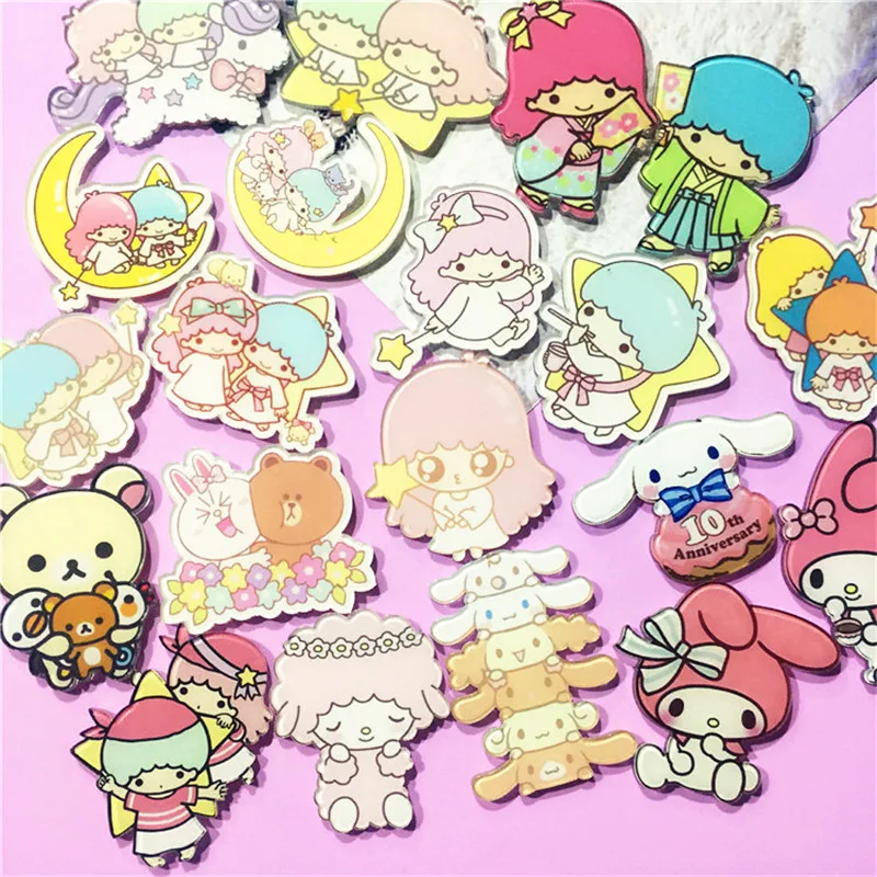 lovers Pin Cartoon Gemini Melody Brooches and Cute Lapel Pins Button Couple Badges bts accessories For student girls Trinket | Украшения и