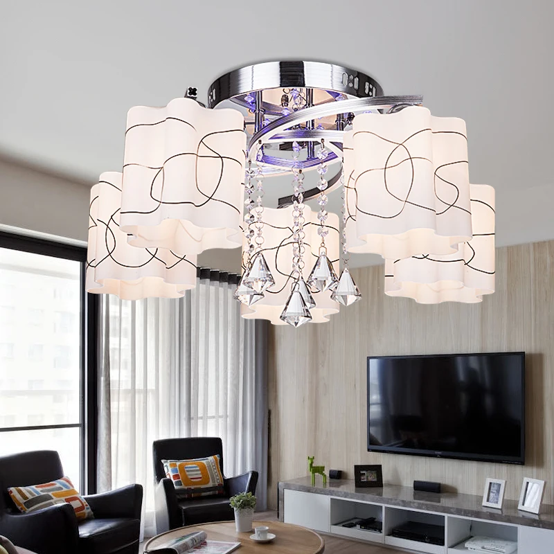 

Modern LED Crystal Ceiling Lights For Living room Dining room led ceiling lamp Glass Light Fixtures lamparas de techo colgante