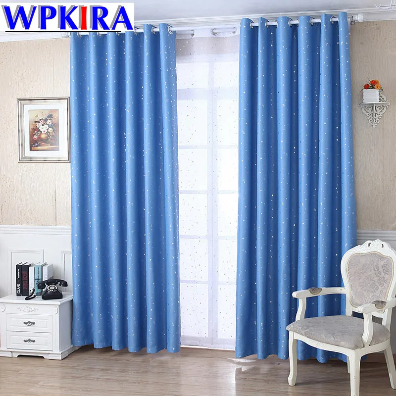 

Blackout curtain set Cortina Star Patterned Rustic Sheer Tulle Thick Cloth Balcony Living Room office curtains types WP123-30