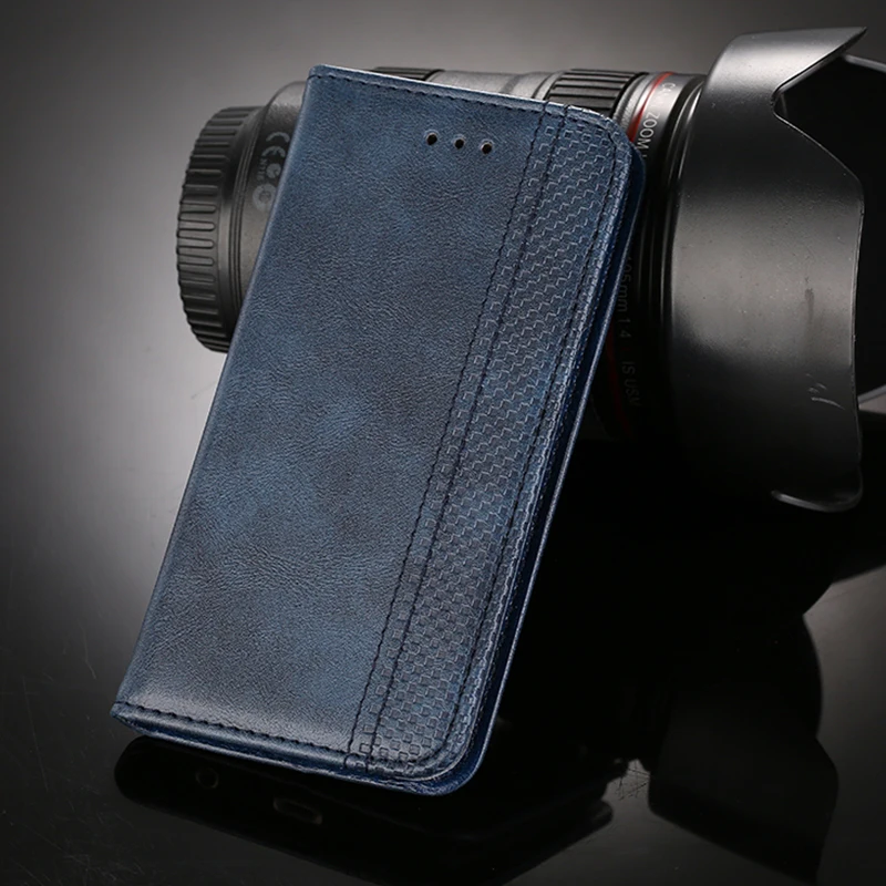Кожаный чехол для LG G8 G7 ThinQ XPower3 V40 LV3 LV5 G5 V30 Q7 Q6 G7 G6 флип чехол защитный чехол-бумажник на магните держатель для карт книга Coque - Цвет: Синий