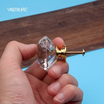 

Popular Design 40mm diamond K9 Crystal Glass Knob Handle Pull Drawer Cupboard Wardrobe Cabinet Wardrobe Handles Ha