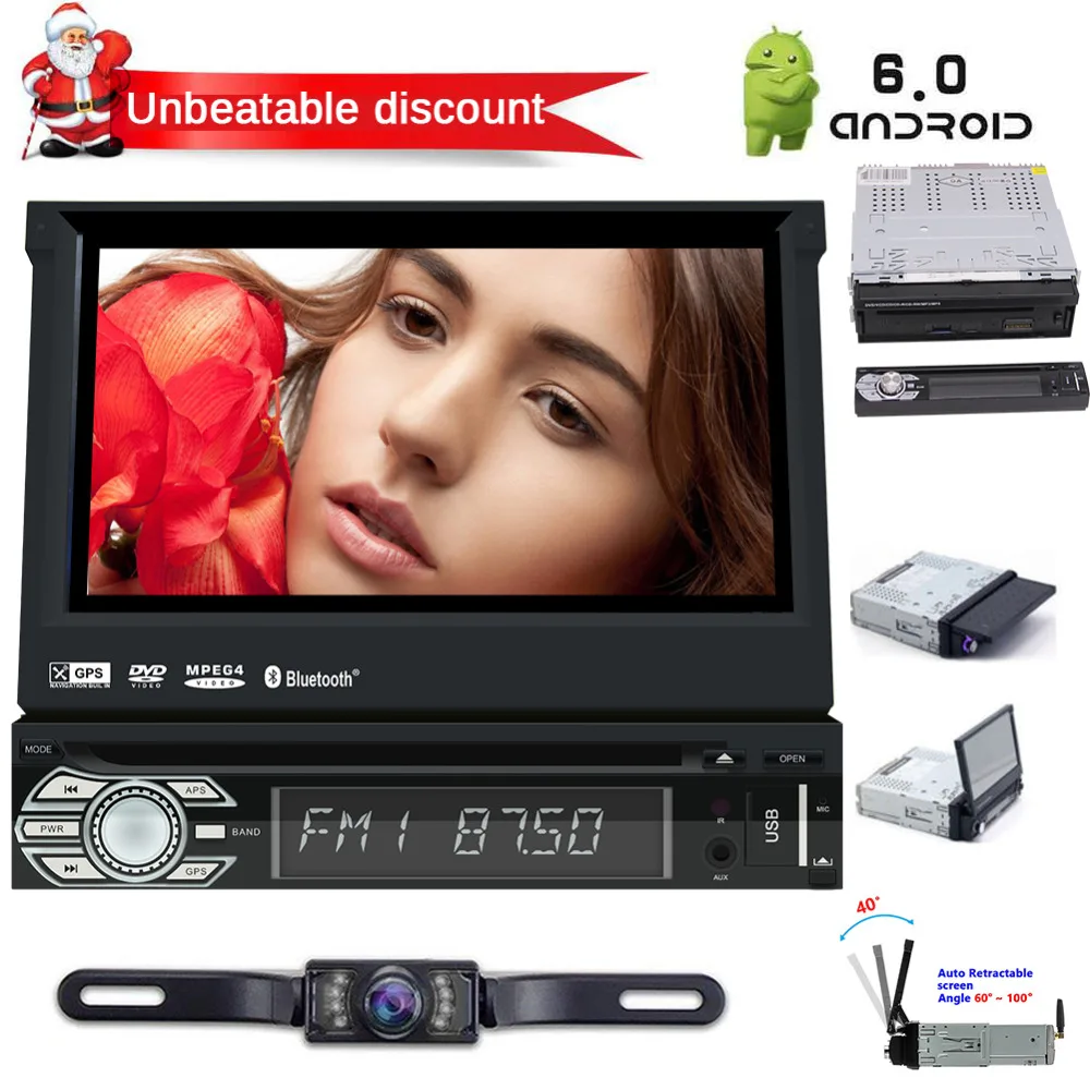 

Single din High Resolution 7 inch Digital LED Backlit LCD TFT Display Removable panel with gps car dvd player newest android 6.0