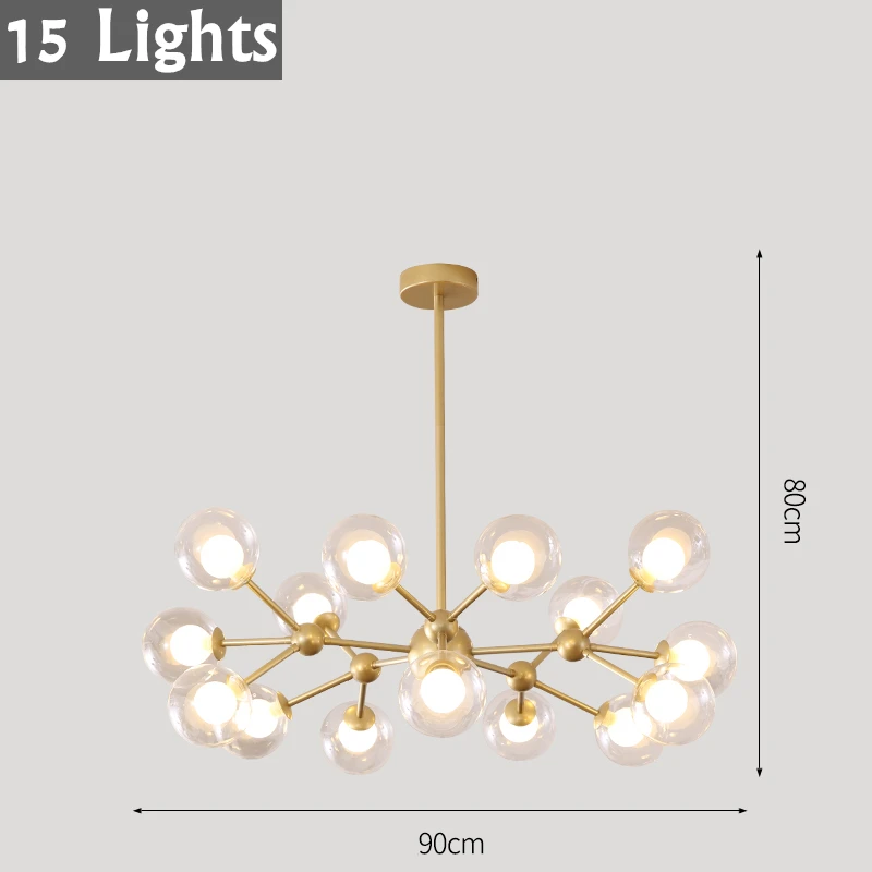 Новая светодиодная Люстра для гостиной спальни kitchern домашняя люстра современная светодиодная потолочная люстра лампа освещение люстра - Цвет абажура: Gold 15 lights