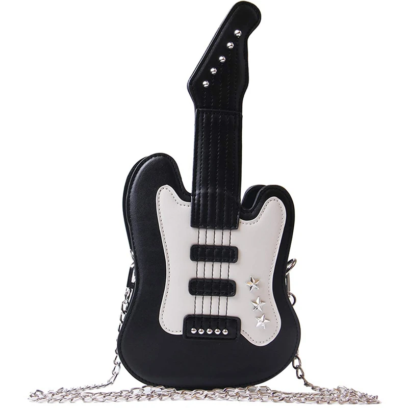 

Women'S Piano Music Tote Bag Purse Cute Guitar Shape Crossbody Messenger Shoulder Bags, Guitar