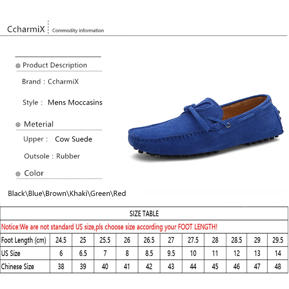 CcharmiX/брендовая Весенняя Мужская обувь для вождения из натуральной замши; водонепроницаемые мокасины; дышащая мужская повседневная обувь на плоской подошве; Мокасины без застежки; синие лоферы