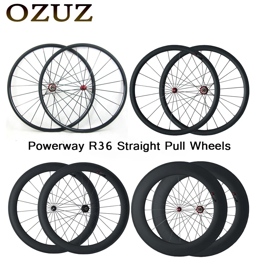 

OZUZ 700C Straight Pull Carbon Wheelset 24 38 50 88 mm Deep Clincher Tubular Cycling Carbon Wheels Pillar 1432 Cnpoke Wheelset