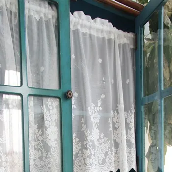 

Free Shipping Romantic Lace Curtain Coffee half Curtain Kitchen door Short Curtain Small Curtain for Home window decoration