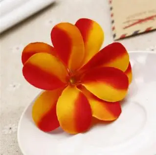 7 см искусственные головки цветов Плюмерия Frangipani цветы из яйца DIY Свадебные украшения вечерние поставки венок 5 шт./пакет - Цвет: 3