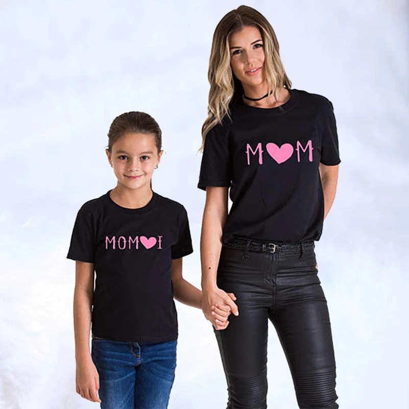 

2019 Summer Mother and Daughter Clothes Print t-shirt Set Family Mother Son Matching Outfit family look mother daughter