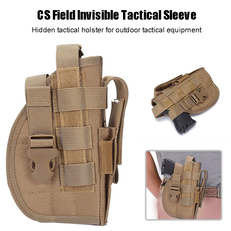 

Tactical Modular Advanced Holster Universal Right Hand Pistol Holster Combat Nylon Belt &T8