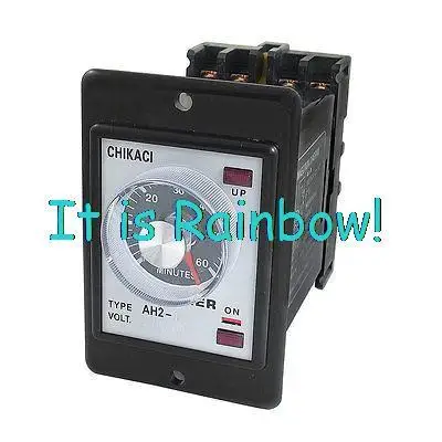 

Free Shipping Rotary Knob DPDT 8 Pins 60 Minutes 60Min Timing Time Relay AC 220V AH2-Y w Base
