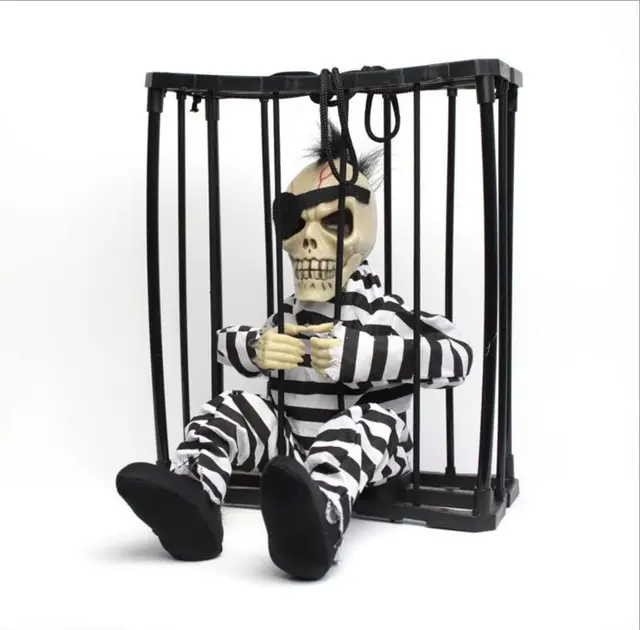 Toys Electric Plush Terror Scary Talking Cage Ghost Toys Electric Plush Terror Scary Talking Cage Ghost Skeleton Festive Gifts Desktop Decoration Free Shipping