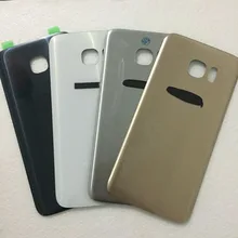 Original S7 Rear Battery Cover Housing Door For Samsung GALAXY S7 G930 S7 edge G935 Back cover back glass +sticker+logo